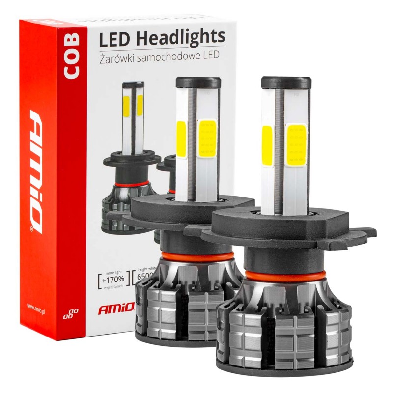 Bombilla Luz de Cruce LED Headlamp H4 COB 4Side AMiO